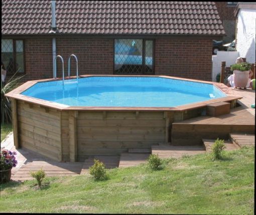 Готовый деревянный бассейн для дачи