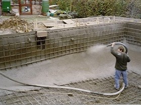 Набрызг бетона
