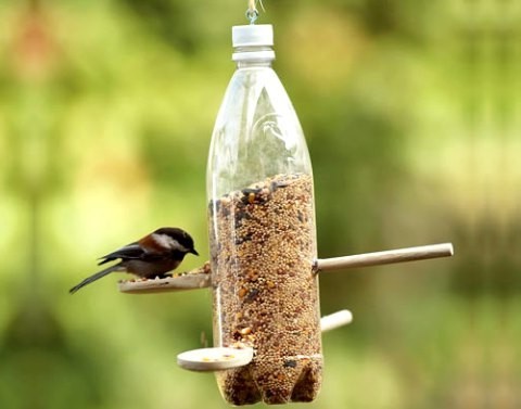 Кормушки для птиц из пластиковых бутылок