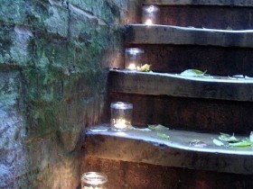 Идея освещения садовой лестницы